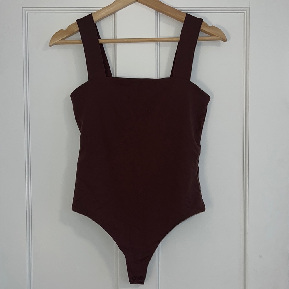 nuuds Deep Burgundy Square Neck Bodysuit